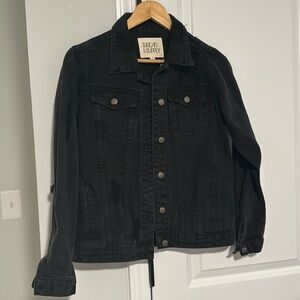 Thread & Supply Distressed Denim Jacket Size Medium